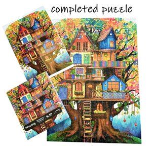Ppuzzling Fantastical Treehouse 1000 Piece Puzzle Colorful Whimsical COMPLETE